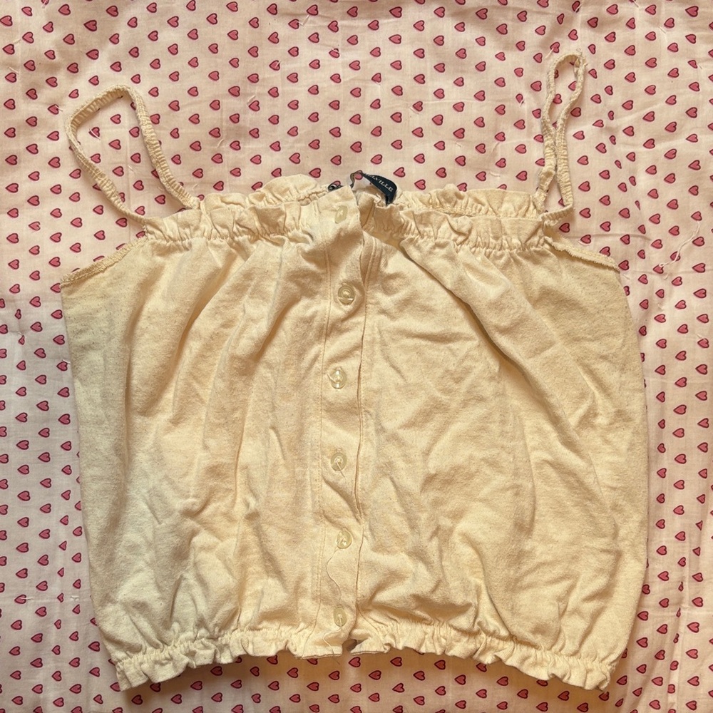 Button down cream brandy Melville tank